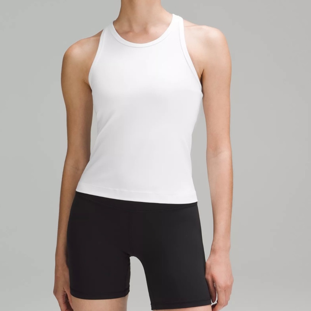 Lululemon align waist length racer back tank top white size 2